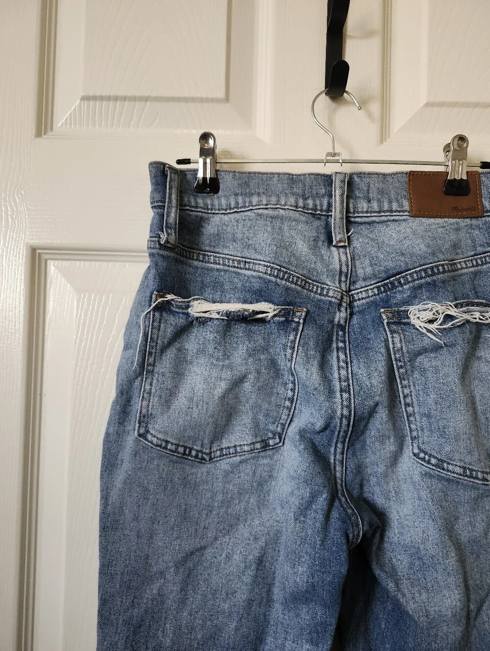 Madewell The Perfect Vintage Light Blue Straight Leg Distressed Jeans 26